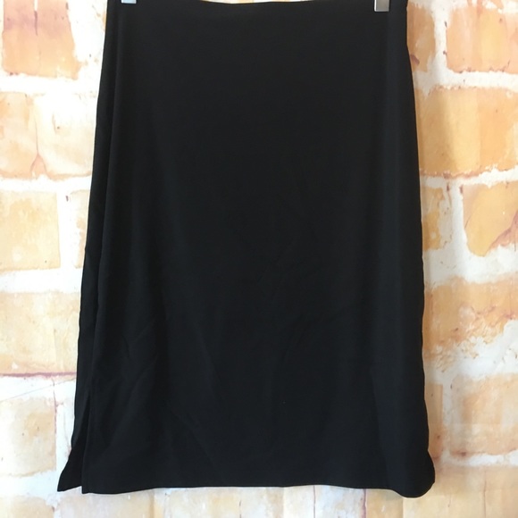 Pull on Black Pencil Skirt with Side Slits Sz S - Picture 4 of 8